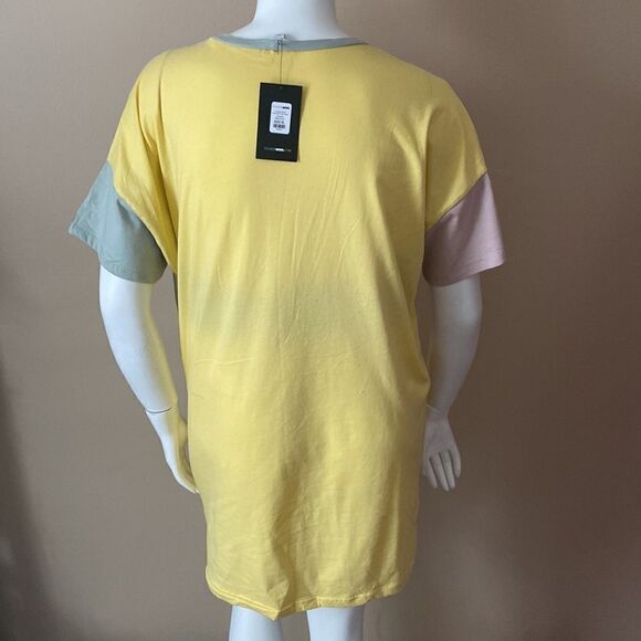 NWT Fashion Nova Limited Edition Colorblock Tee Dress - Sage - XL - Picture 15 of 15